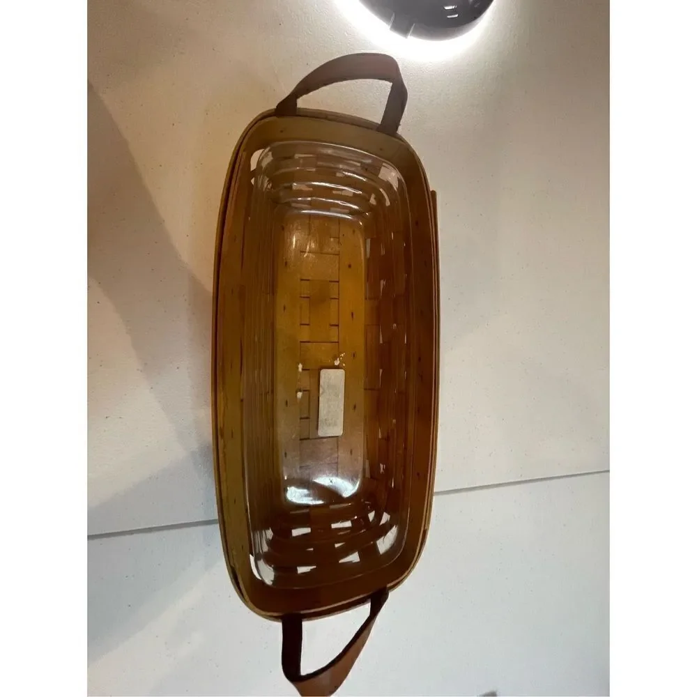 Longaberger rectangle basket from 2001 with plastic liner